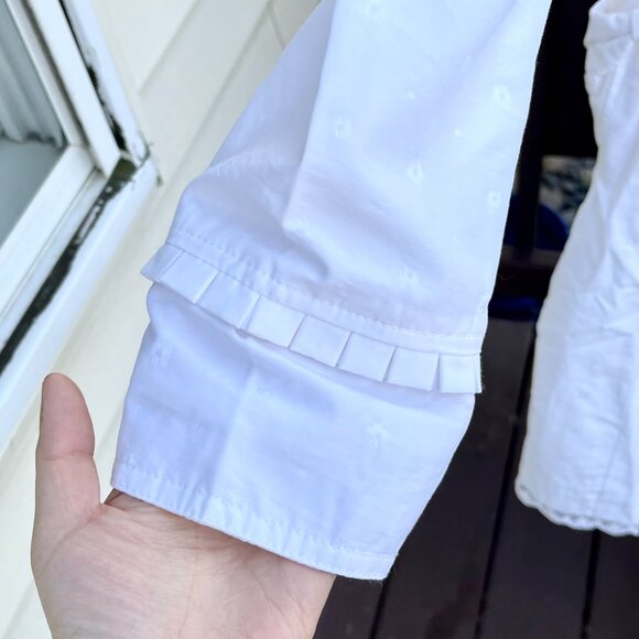 White Lace Trim Cotton Trench Coat - a. YiLian 阿依莲 Lolita Style - Picture 4 of 8